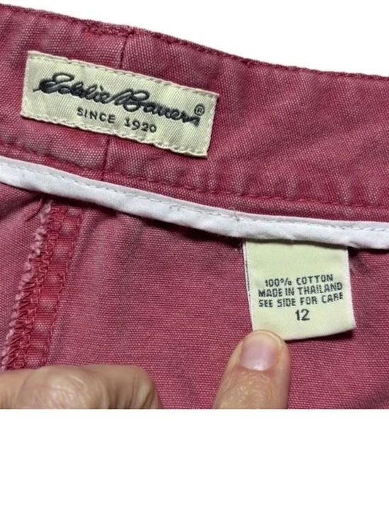 Eddie Bauer Chino Cotton Cropped Pants Size 12 Mauve Pink Minimalist Capsule - Picture 3 of 8
